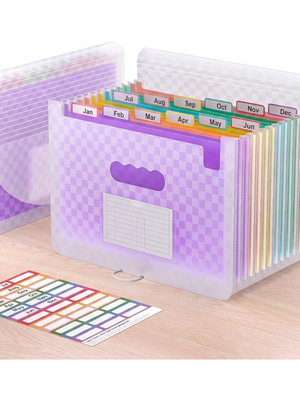 Accordion File Organizer, 12 - Pocket Expanding File Folders